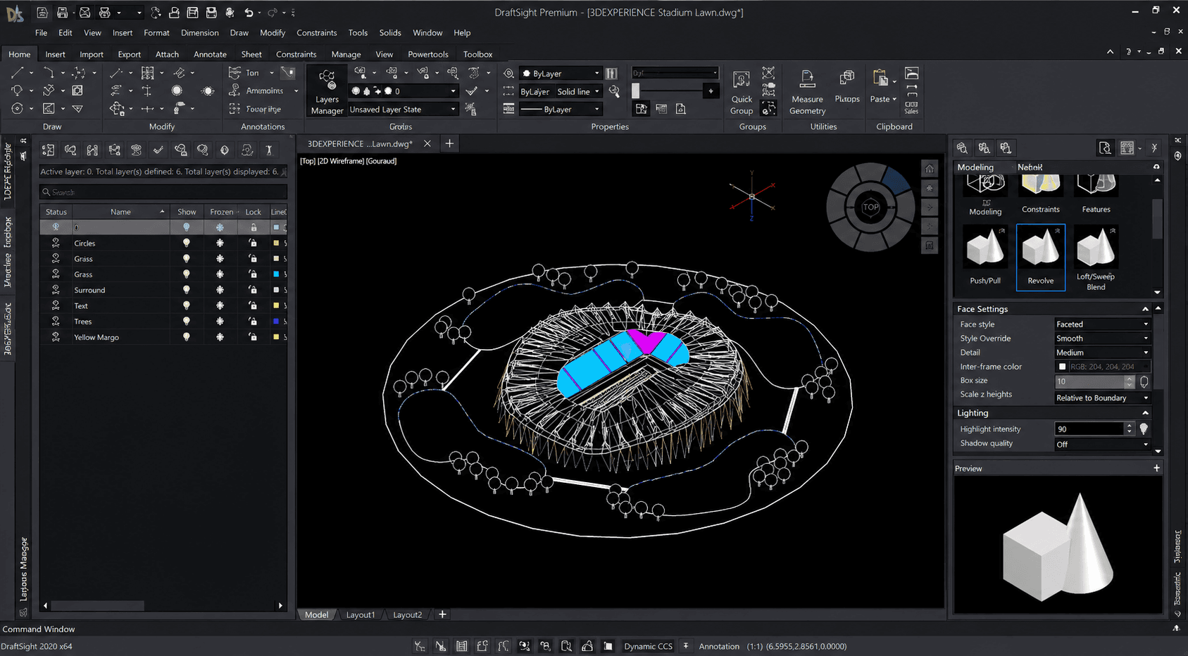 DraftSight drafting workspace showing a substation layout